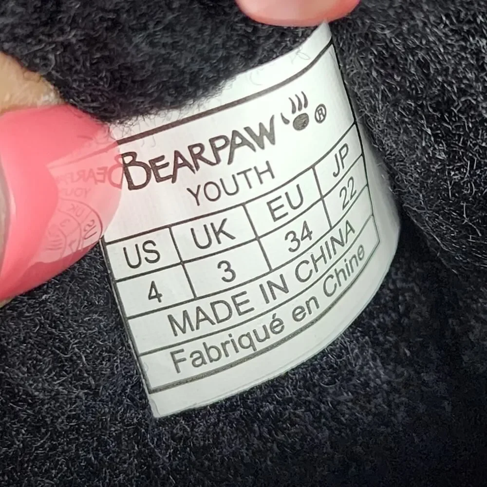 BearPaw Elle Cowhide Boots Black Size 4